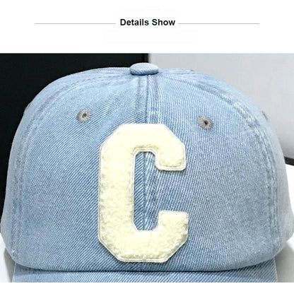 Denim Baseball Caps Casual 100% Cotton Letter C Baseball Cap