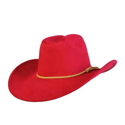 Vegan Suede Cowboy Hat Classic Unisex Cowgirl Hat Party Girl Western Cowboy Hat