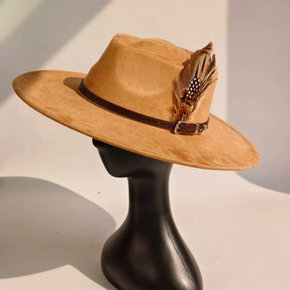 Unisex Vegan Suede Wide Brimmed Hat