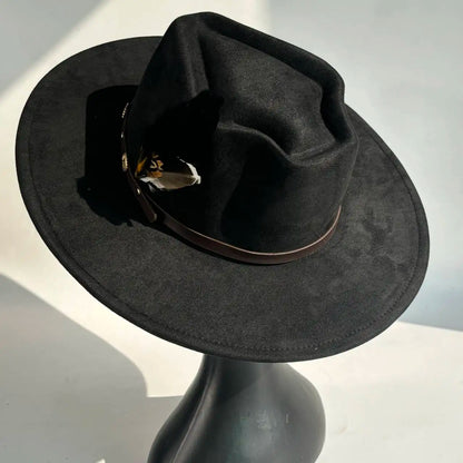 Unisex Vegan Suede Wide Brimmed Hat