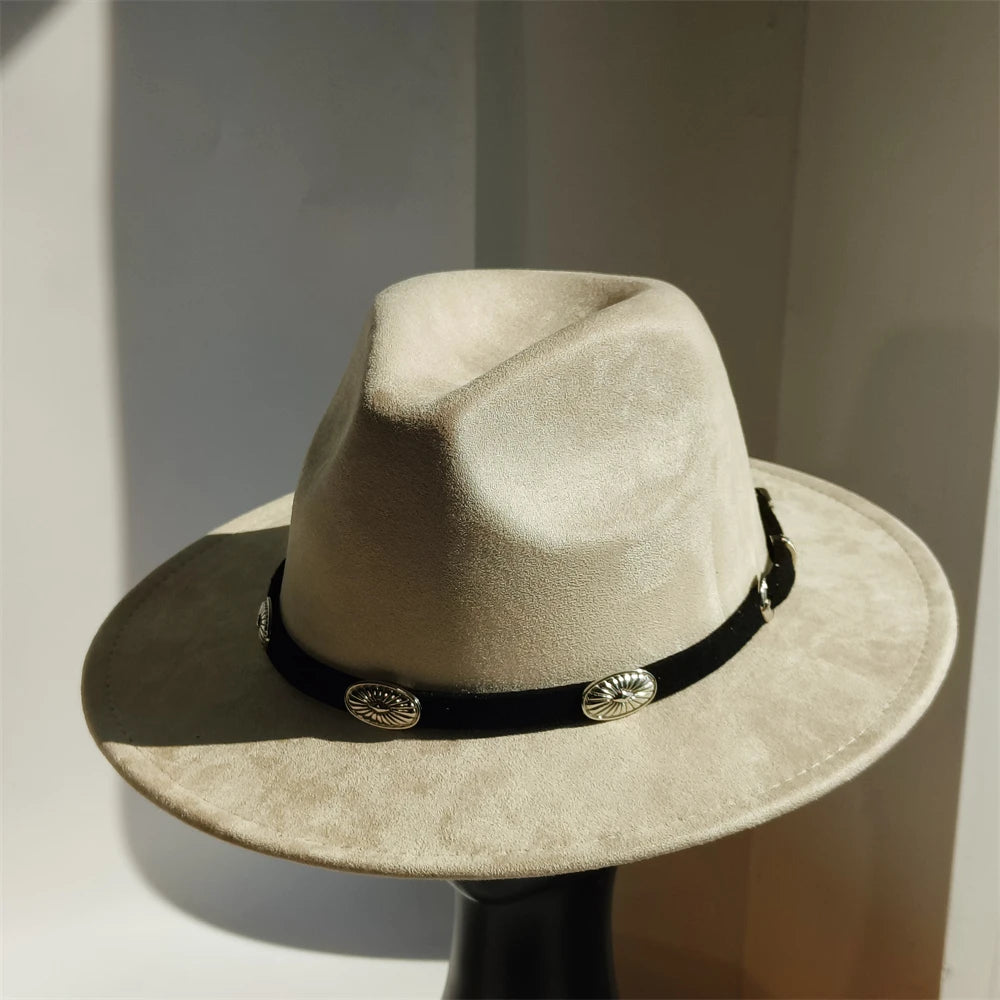 Simple Suede Fedora Hat For Men Fedoras With Handmade Band Panama Hat