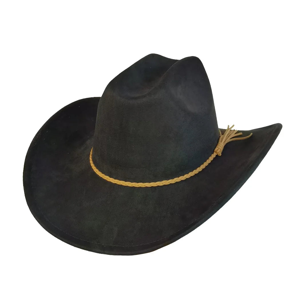 Vegan Suede Cowboy Hat Classic Unisex Cowgirl Hat Party Girl Western Cowboy Hat