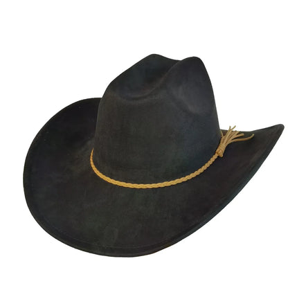 Vegan Suede Cowboy Hat Classic Unisex Cowgirl Hat Party Girl Western Cowboy Hat