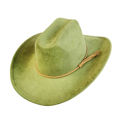 Vegan Suede Cowboy Hat Classic Unisex Cowgirl Hat Party Girl Western Cowboy Hat