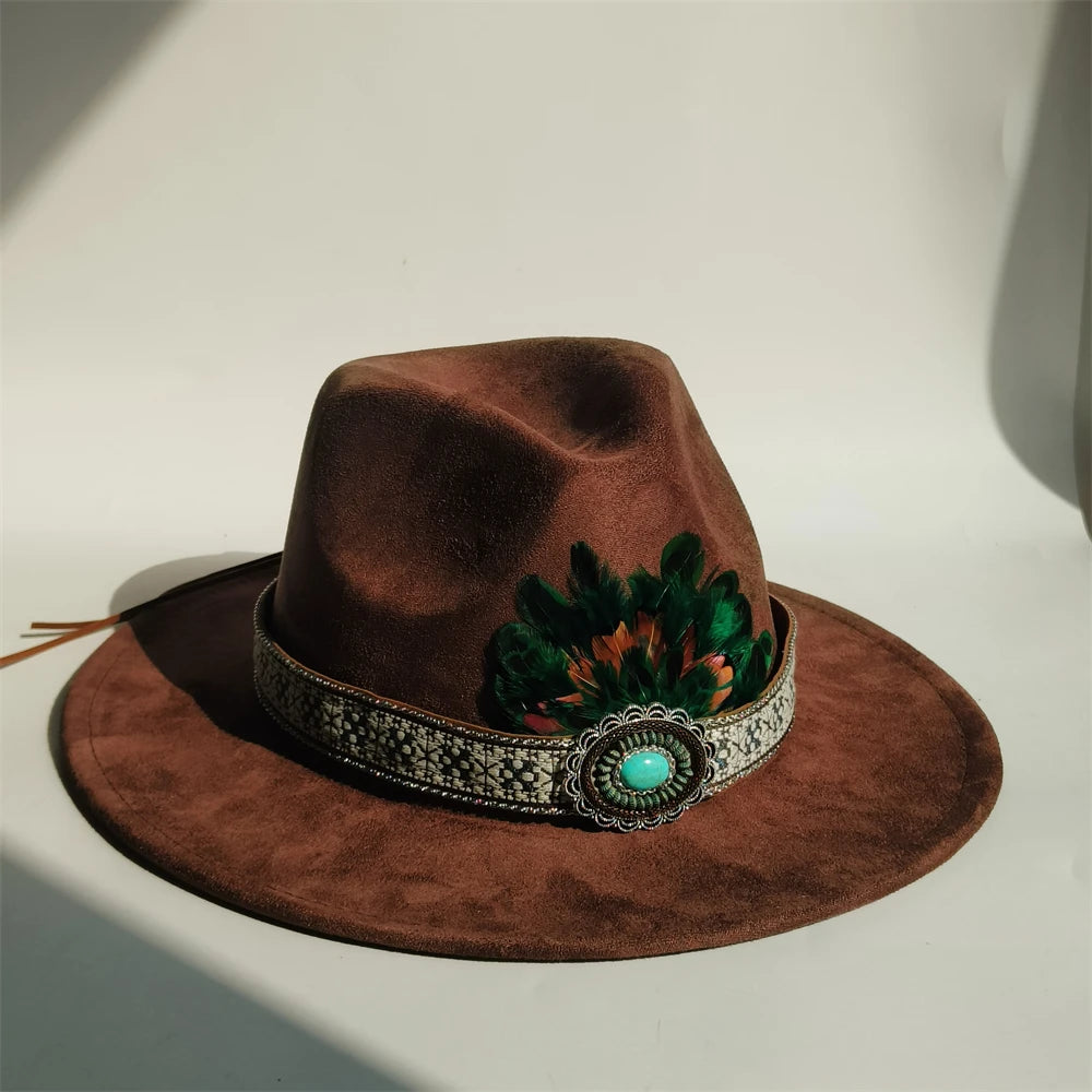 Simple Suede Fedora Hat For Men Fedoras With Handmade Band Panama Hat