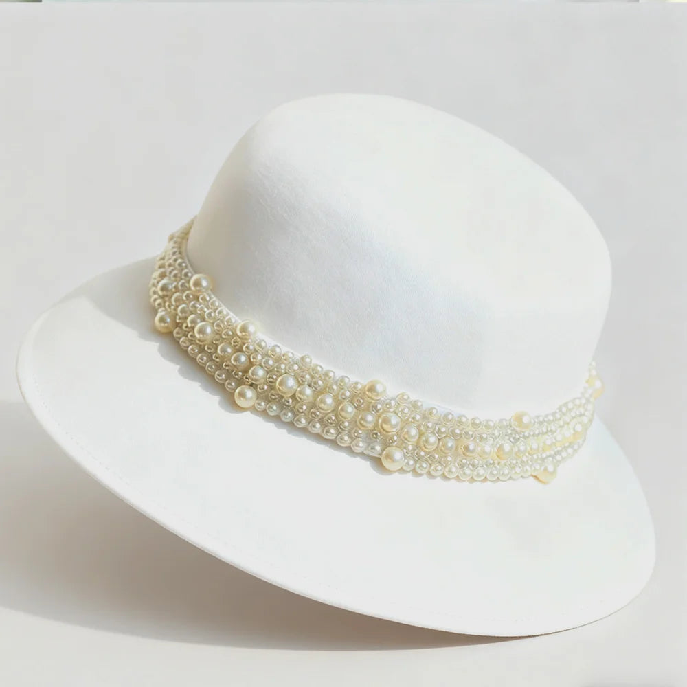 Woman Fisherman Hat Autumn Winter Pure Wool Pearl Wool Hat