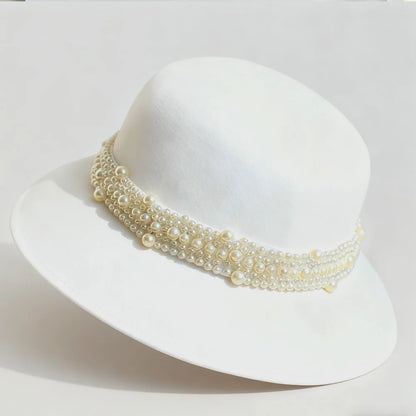 Woman Fisherman Hat Autumn Winter Pure Wool Pearl Wool Hat