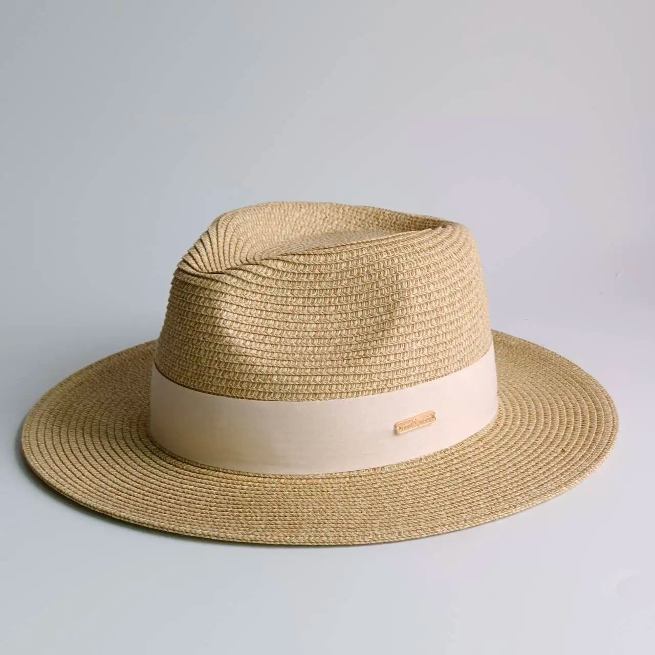 Classic Wide Brim Straw Fedora Hat For Women Men