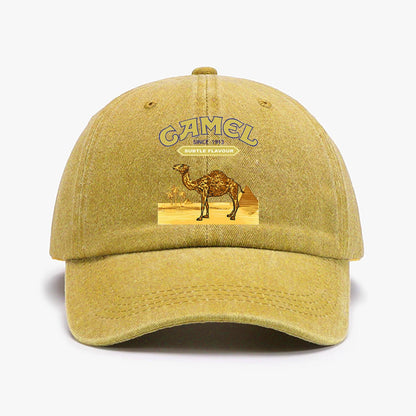 Camel Printed Baseball Cap Outdoor Fashion Accessories, Adjustable