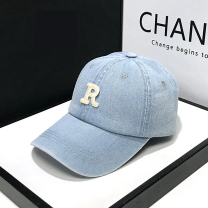 Denim Baseball Caps Casual 100% Cotton Letter C Baseball Cap