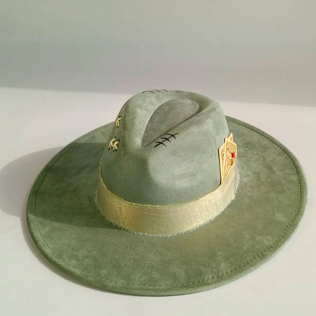 Western Style Wide Brimmed Velvet Fedora