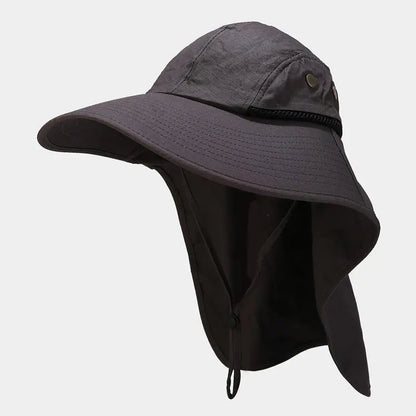 Large Brim Sun Protection Fishing Hat, Quick-Dry Mesh UV-Proof Outdoor Hat