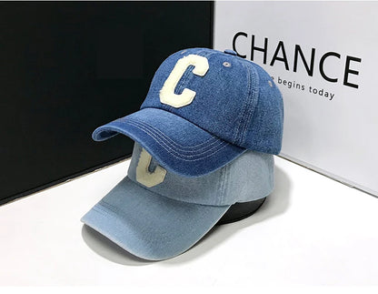 Denim Baseball Caps Casual 100% Cotton Letter C Baseball Cap