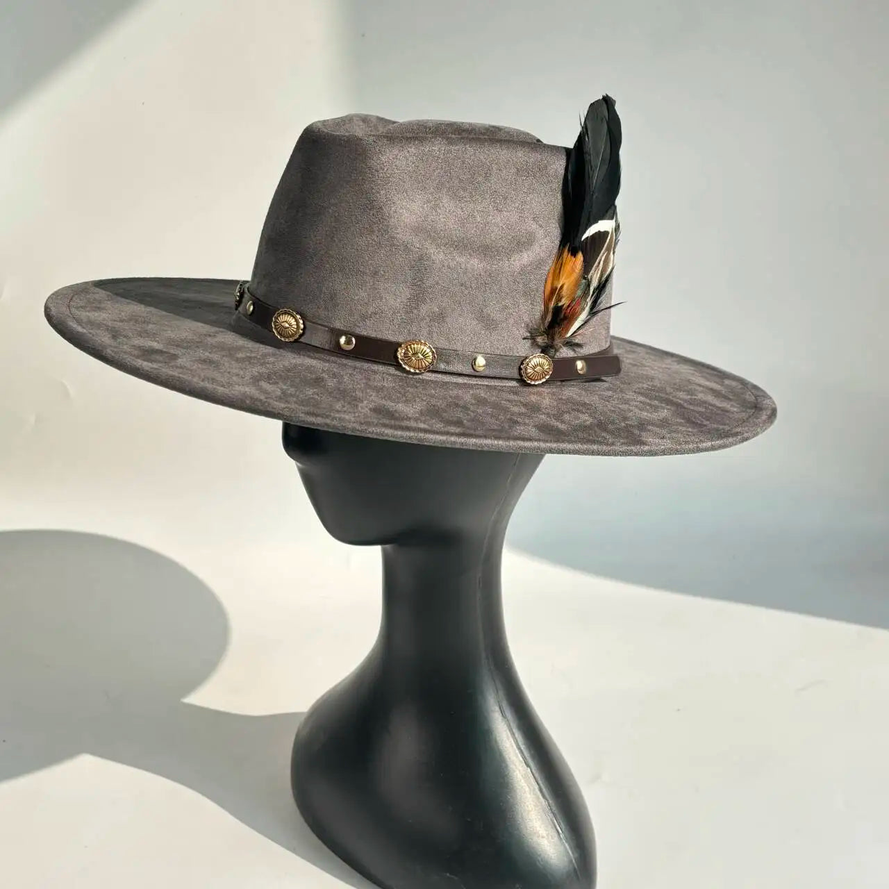 Unisex Vegan Suede Wide Brimmed Hat