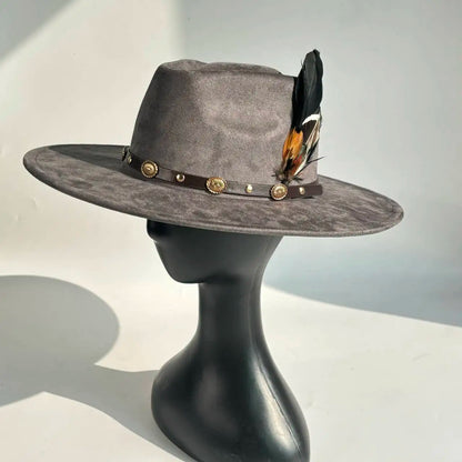 Unisex Vegan Suede Wide Brimmed Hat