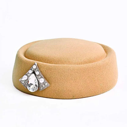 Women Cookie Hat British Fedora Flat Top Bowler Hat