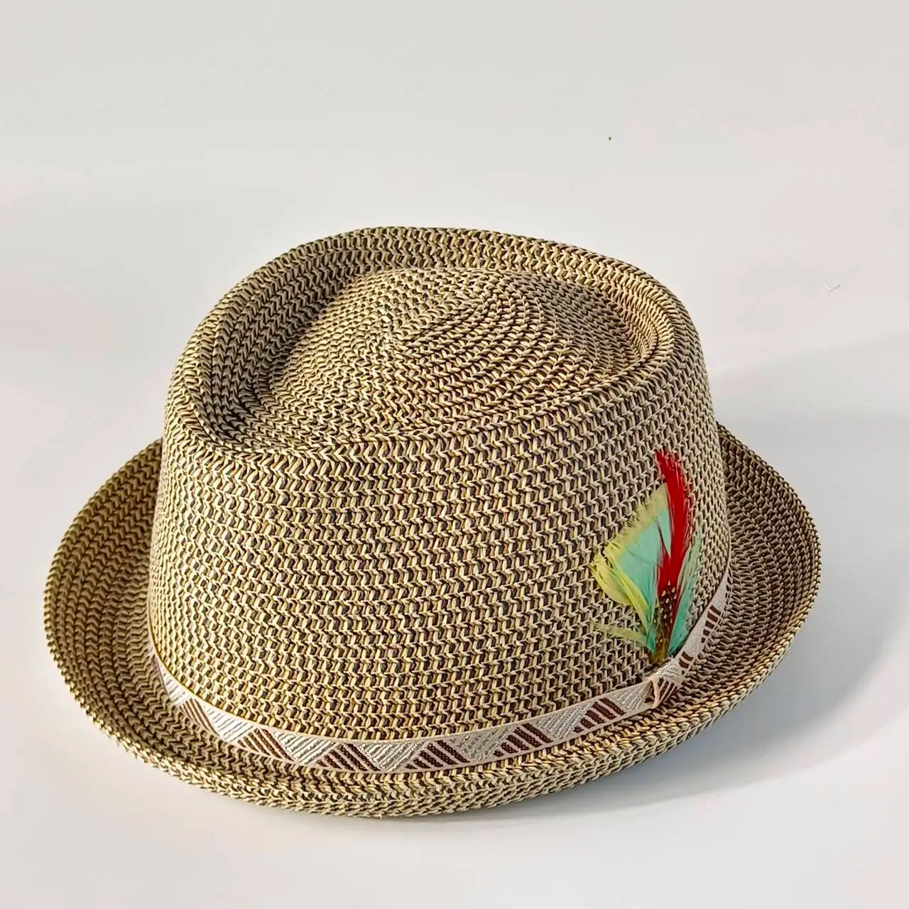 Classic Wide Brim Straw Fedora Hat For Women Men