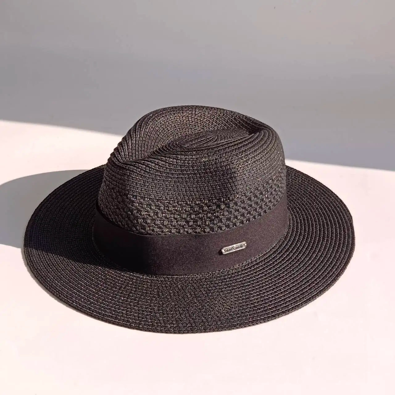 Classic Wide Brim Straw Fedora Hat For Women Men