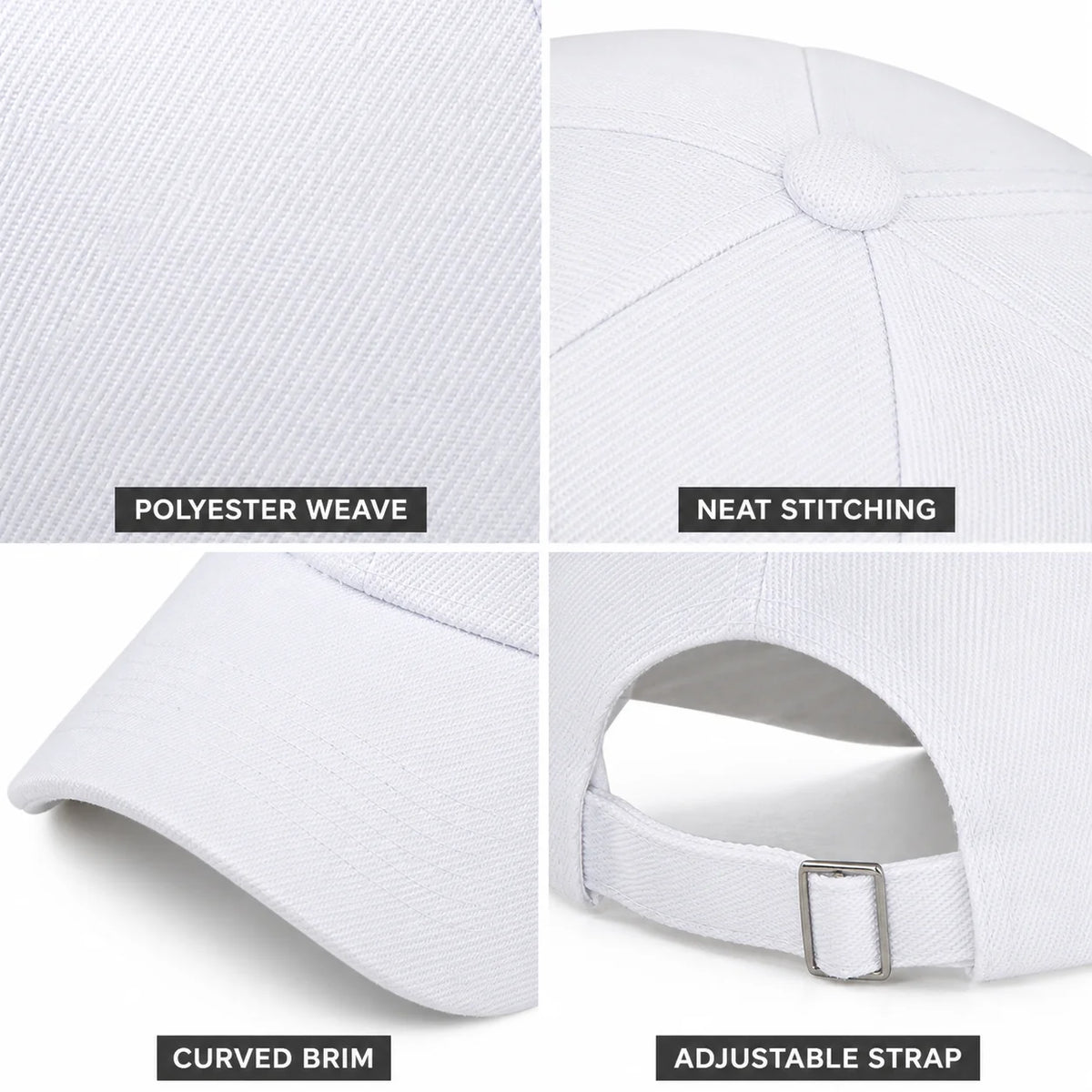 Adjustable Plain Baseball Cap Durable Cotton Dad Hat With Metal Buckle Outdoor Activities Must Have