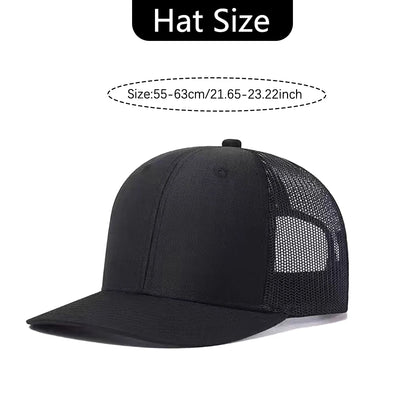 1 Gold Ox Head Print Truck Cap Breathable Mesh Back Baseball Cap Outdoor Snap Caps