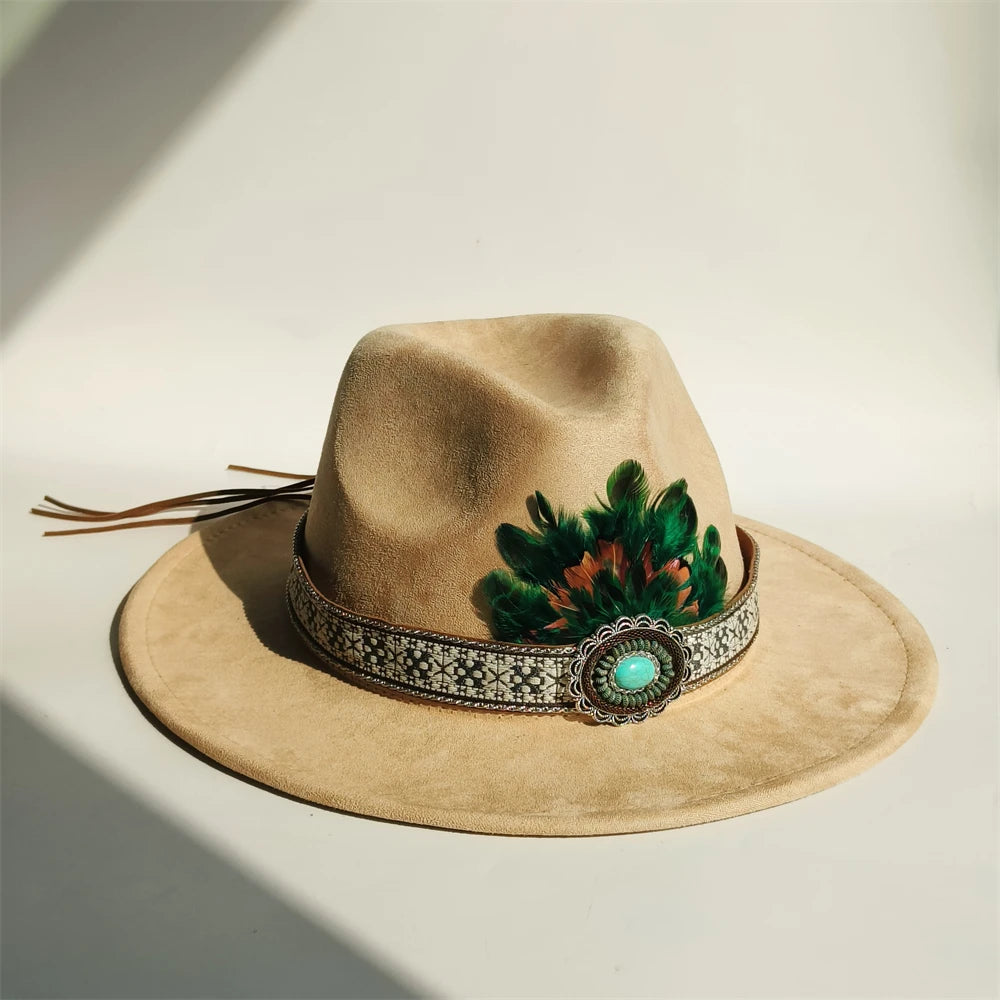 Simple Suede Fedora Hat For Men Fedoras With Handmade Band Panama Hat