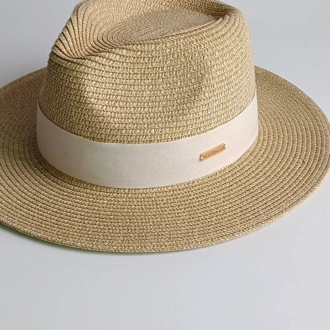 Classic Wide Brim Straw Fedora Hat For Women Men