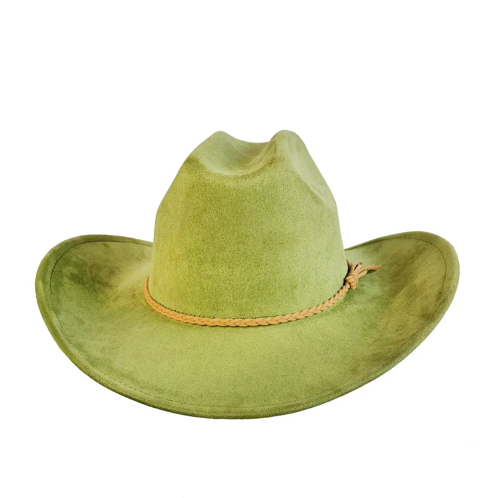 Vegan Suede Cowboy Hat Classic Unisex Cowgirl Hat Party Girl Western Cowboy Hat