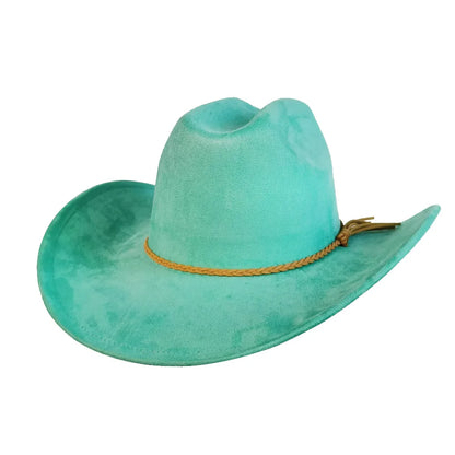 Vegan Suede Cowboy Hat Classic Unisex Cowgirl Hat Party Girl Western Cowboy Hat