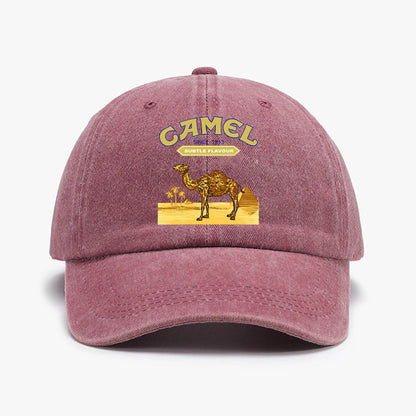 Camel Printed Baseball Cap Outdoor Fashion Accessories, Adjustable