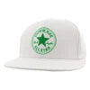 Unisex White/Green 100% Snapback Cap For Men Women