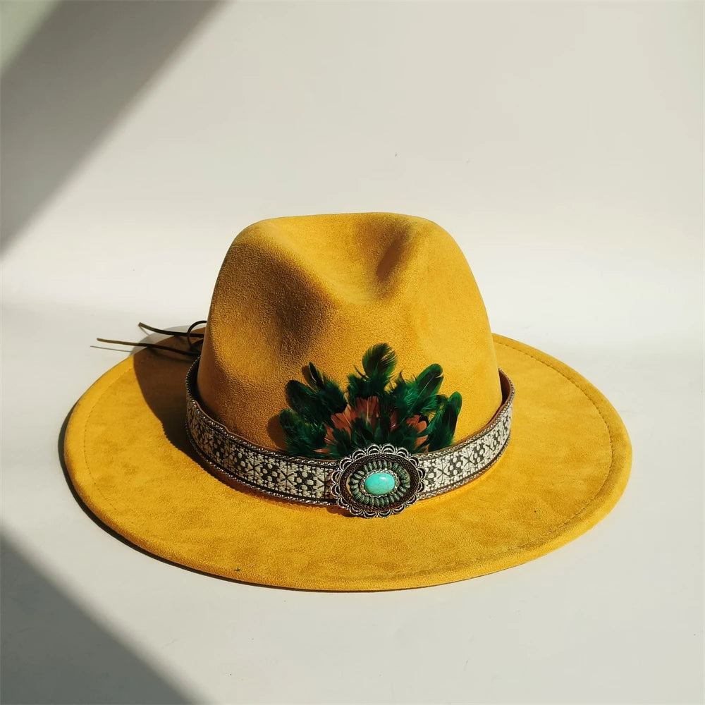 Simple Suede Fedora Hat For Men Fedoras With Handmade Band Panama Hat