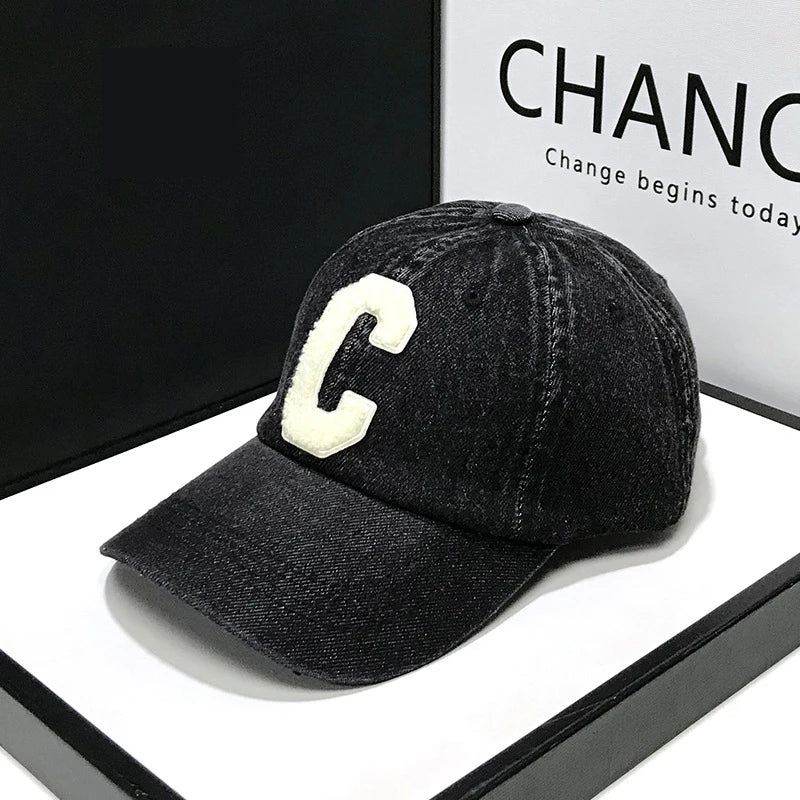 Denim Baseball Caps Casual 100% Cotton Letter C Baseball Cap