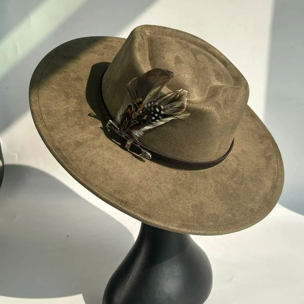 Unisex Vegan Suede Wide Brimmed Hat