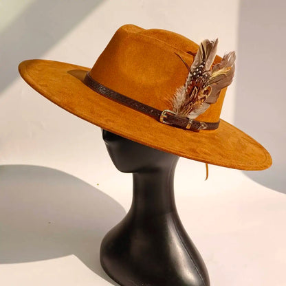 Unisex Vegan Suede Wide Brimmed Hat