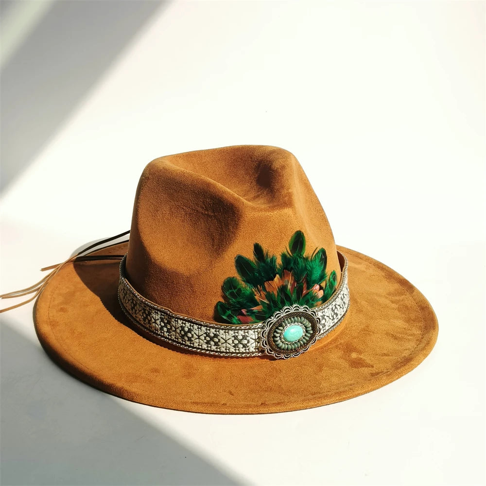 Simple Suede Fedora Hat For Men Fedoras With Handmade Band Panama Hat