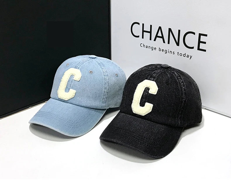 Denim Baseball Caps Casual 100% Cotton Letter C Baseball Cap