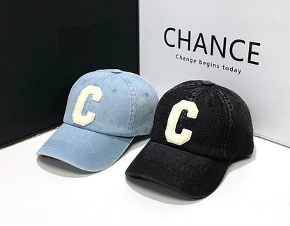 Denim Baseball Caps Casual 100% Cotton Letter C Baseball Cap