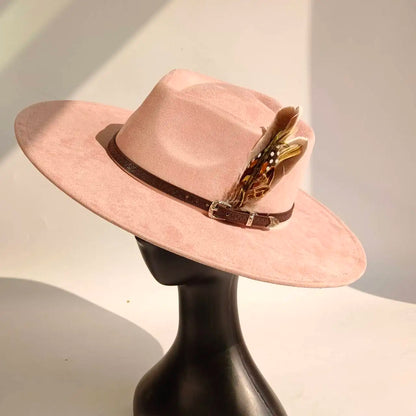 Unisex Vegan Suede Wide Brimmed Hat