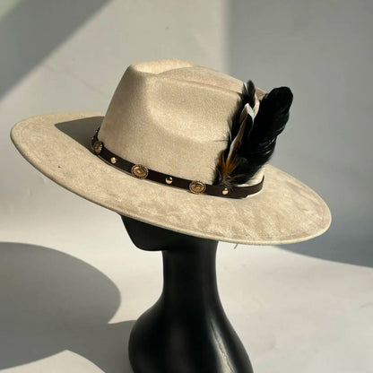 Unisex Vegan Suede Wide Brimmed Hat