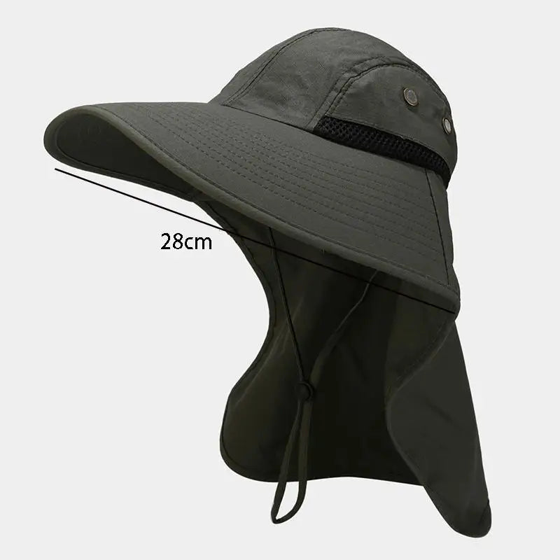 Large Brim Sun Protection Fishing Hat, Quick-Dry Mesh UV-Proof Outdoor Hat