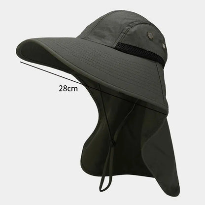 Large Brim Sun Protection Fishing Hat, Quick-Dry Mesh UV-Proof Outdoor Hat