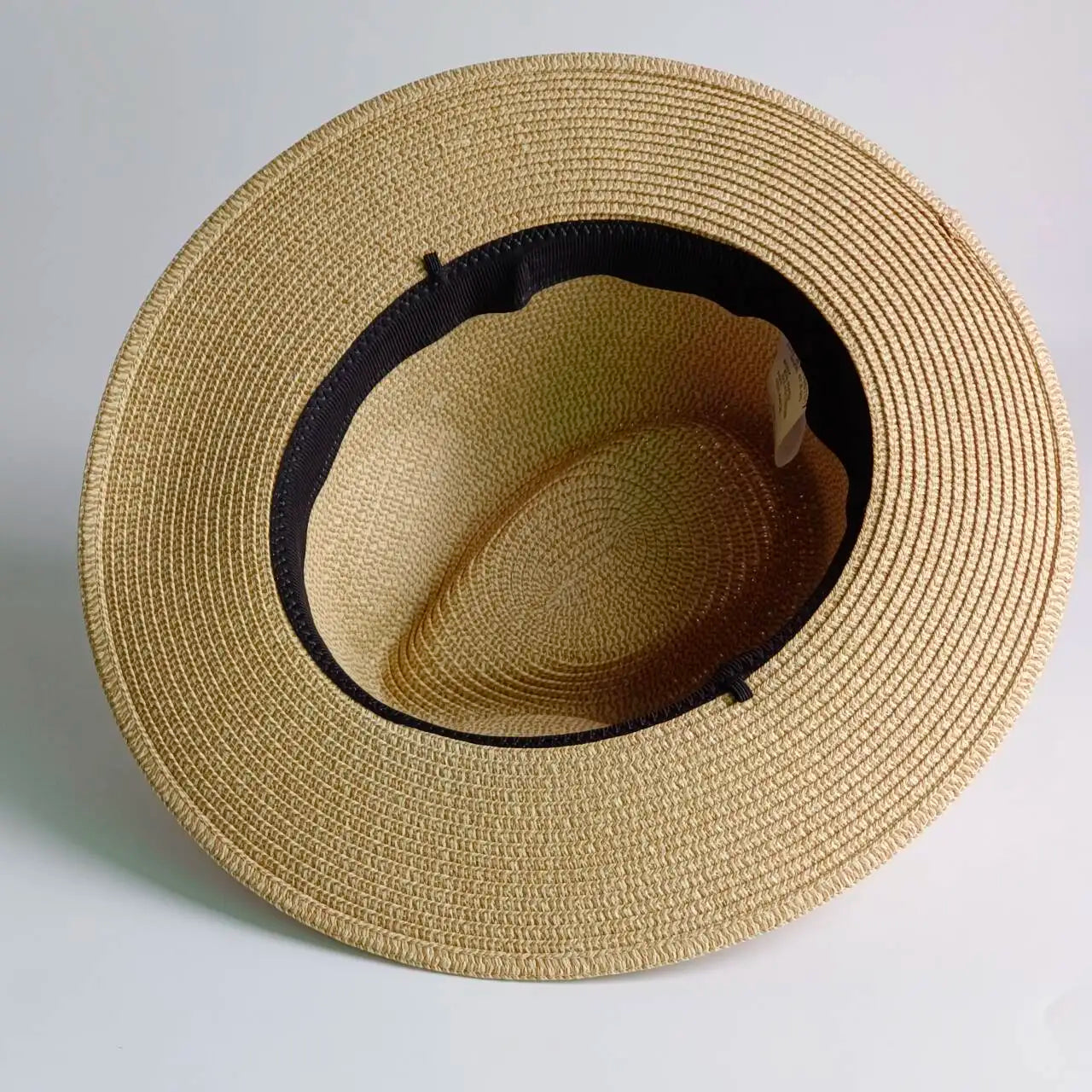 Classic Wide Brim Straw Fedora Hat For Women Men
