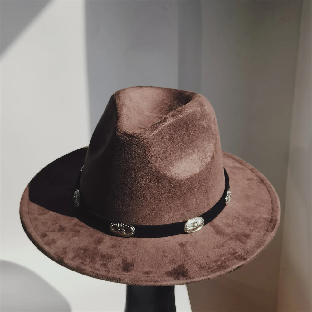 Simple Suede Fedora Hat For Men Fedoras With Handmade Band Panama Hat