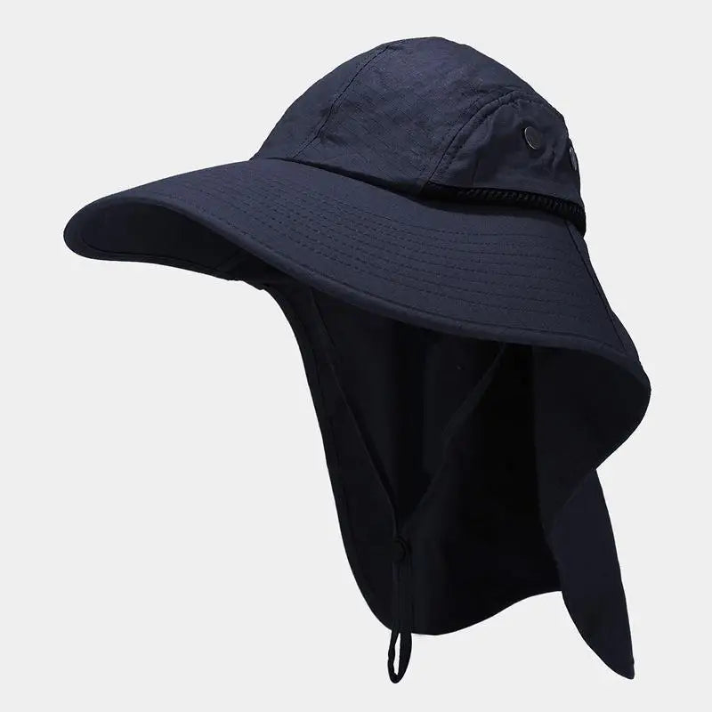 Large Brim Sun Protection Fishing Hat, Quick-Dry Mesh UV-Proof Outdoor Hat