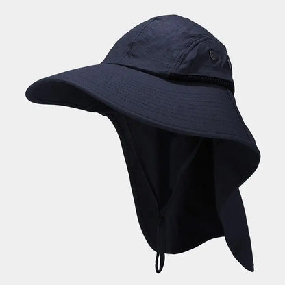 Large Brim Sun Protection Fishing Hat, Quick-Dry Mesh UV-Proof Outdoor Hat