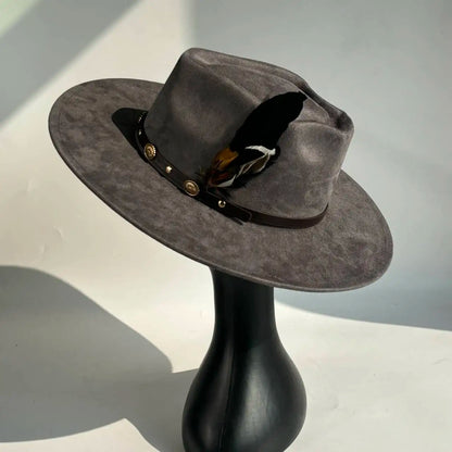 Unisex Vegan Suede Wide Brimmed Hat