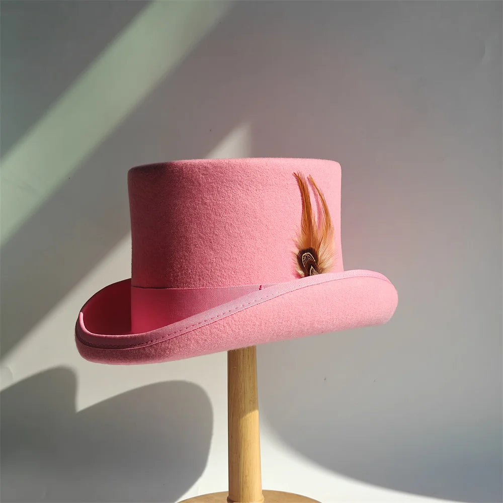 Purple 100% Wool Hat For Men And Women Fedora