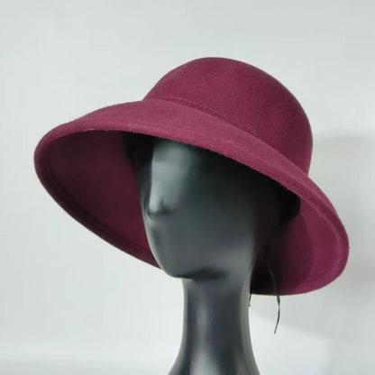 Woman Fisherman Hat Autumn Winter Pure Wool Pearl Wool Hat