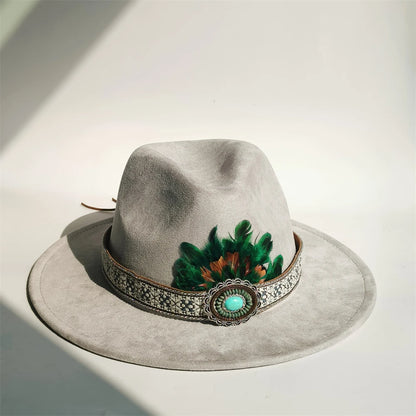 Simple Suede Fedora Hat For Men Fedoras With Handmade Band Panama Hat