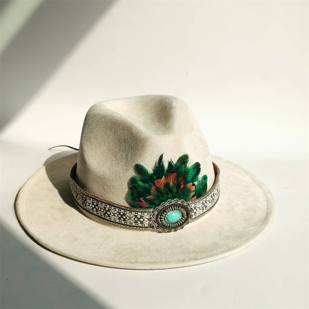 Simple Suede Fedora Hat For Men Fedoras With Handmade Band Panama Hat